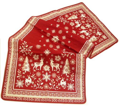 Montagne Jacquard Table runner (VALLEE. red)